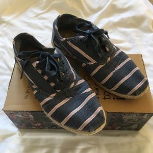 Toms Cardones Navy Washed Stripe Role